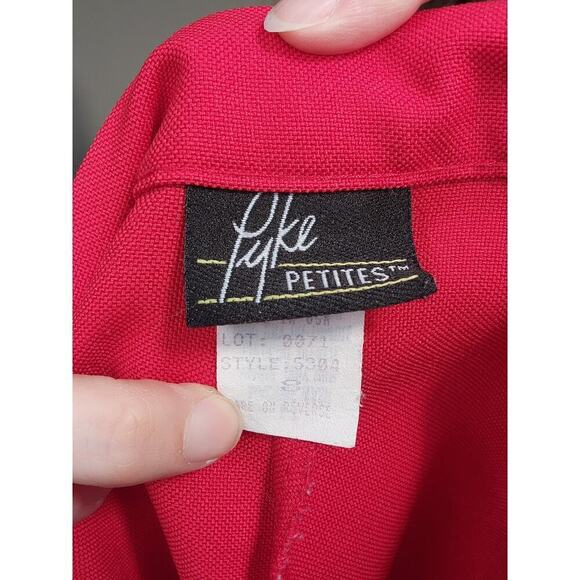 90s Vintage Mom Jeans Pyke Petites Bright Red High Waisted Slim Pants Sz 8 - Picture 7 of 8